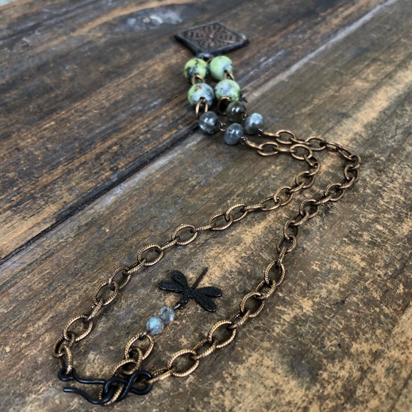 Rustic Chrysoprase Gemstone Necklace - Picture 5 of 6